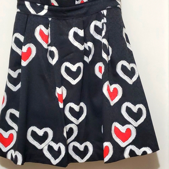 Jessica Simpson Strapless Fit & Flare Heart Black Red White Party Dress Sz 14 - Picture 3 of 8